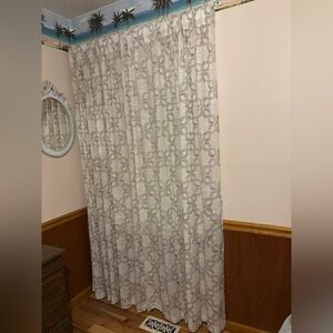 West Elm Gray & Beige Patterned Curtains - 2 curtains